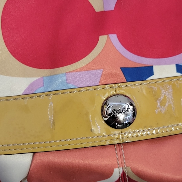 Coach Colorful Print Satin Hobo Bag - Picture 4 of 9